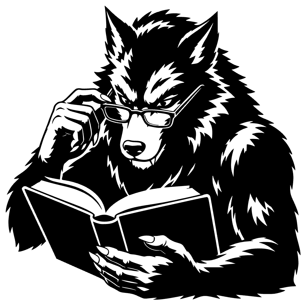 Werewolf Reading Book SVG cut file