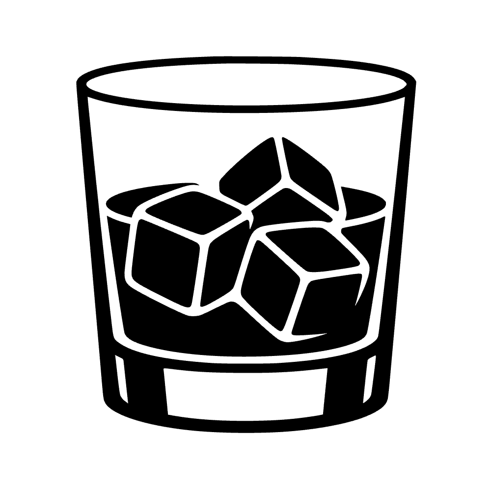 Vaso de whisky con hielo — archivo SVG