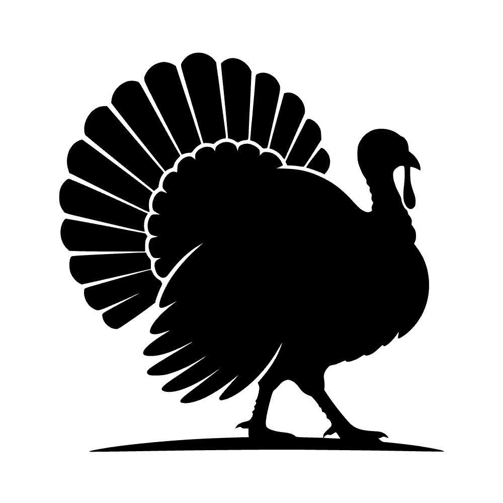 Wild Turkey Strutting Silhouette SVG cut file preview