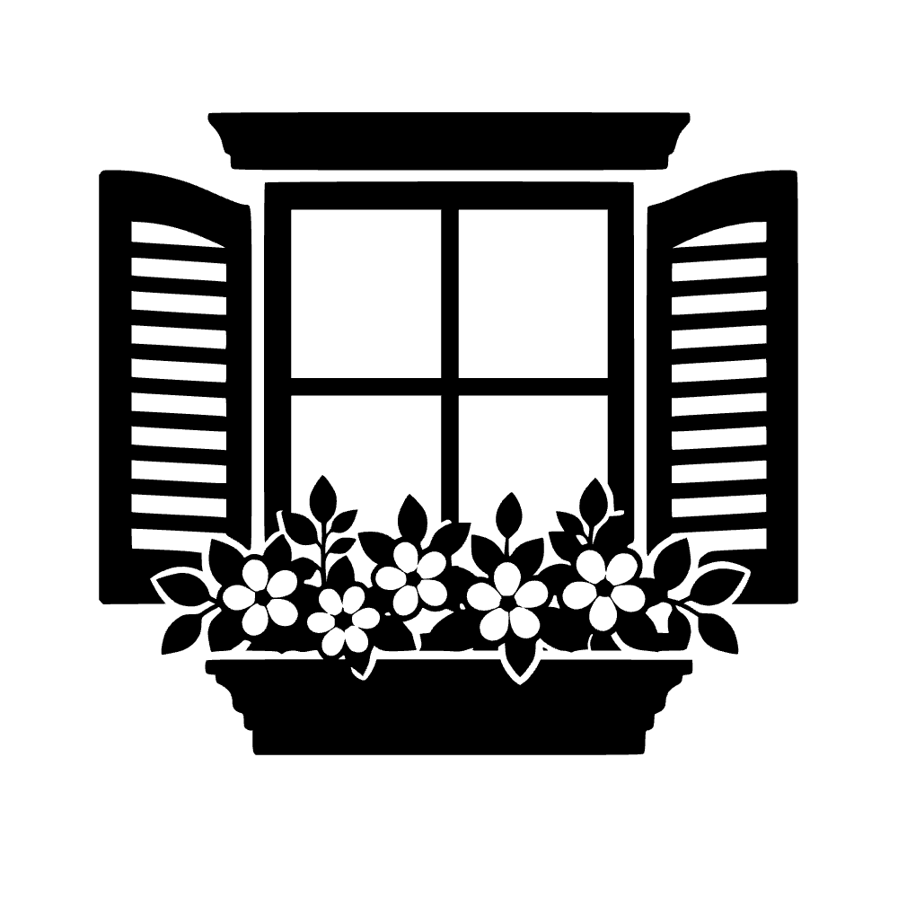 Caja de flores en la ventana — archivo SVG