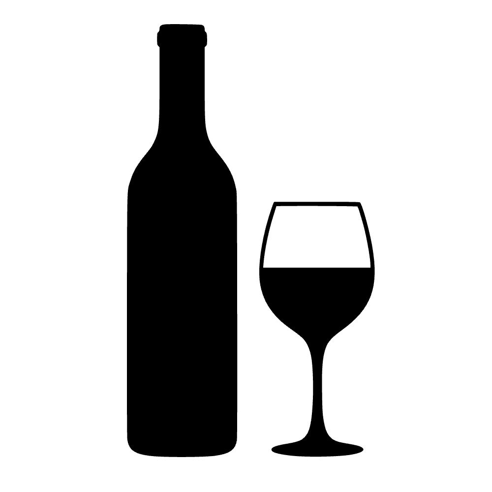 Botella de vino y copa — archivo SVG