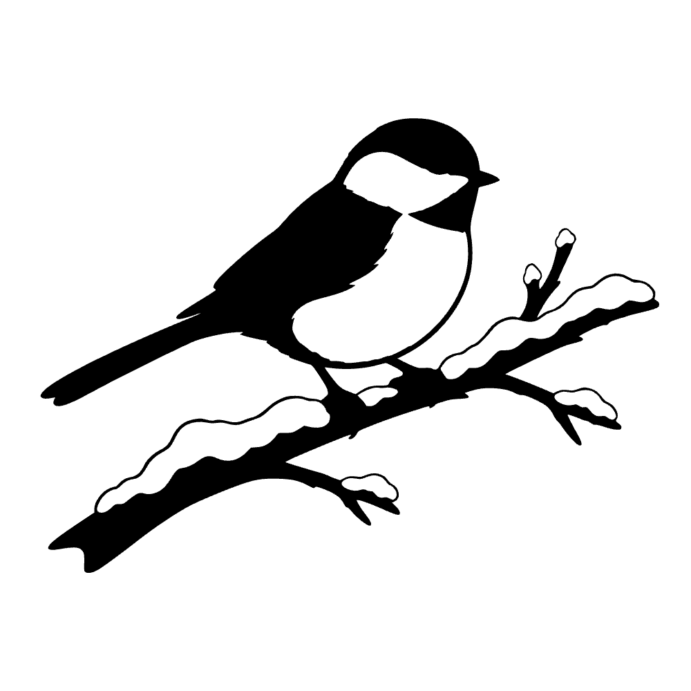 Carbonero de invierno en rama — archivo SVG