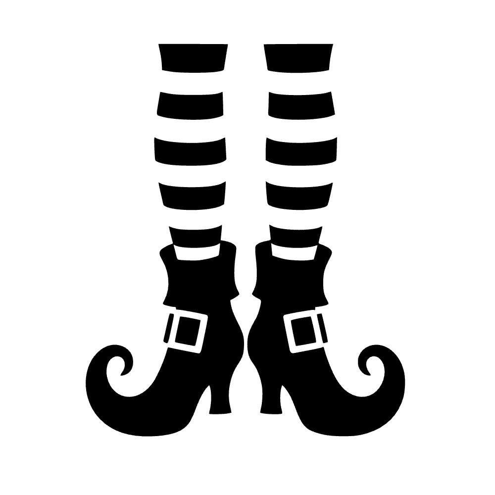 Botas de bruja con medias a rayas — archivo SVG