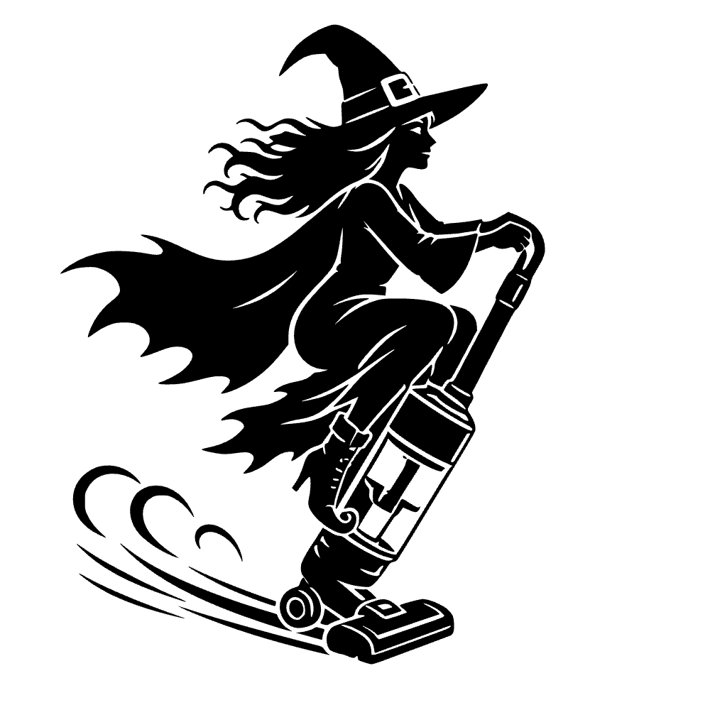 Witch Flying Vacuum Cleaner SVG SVG cut file preview