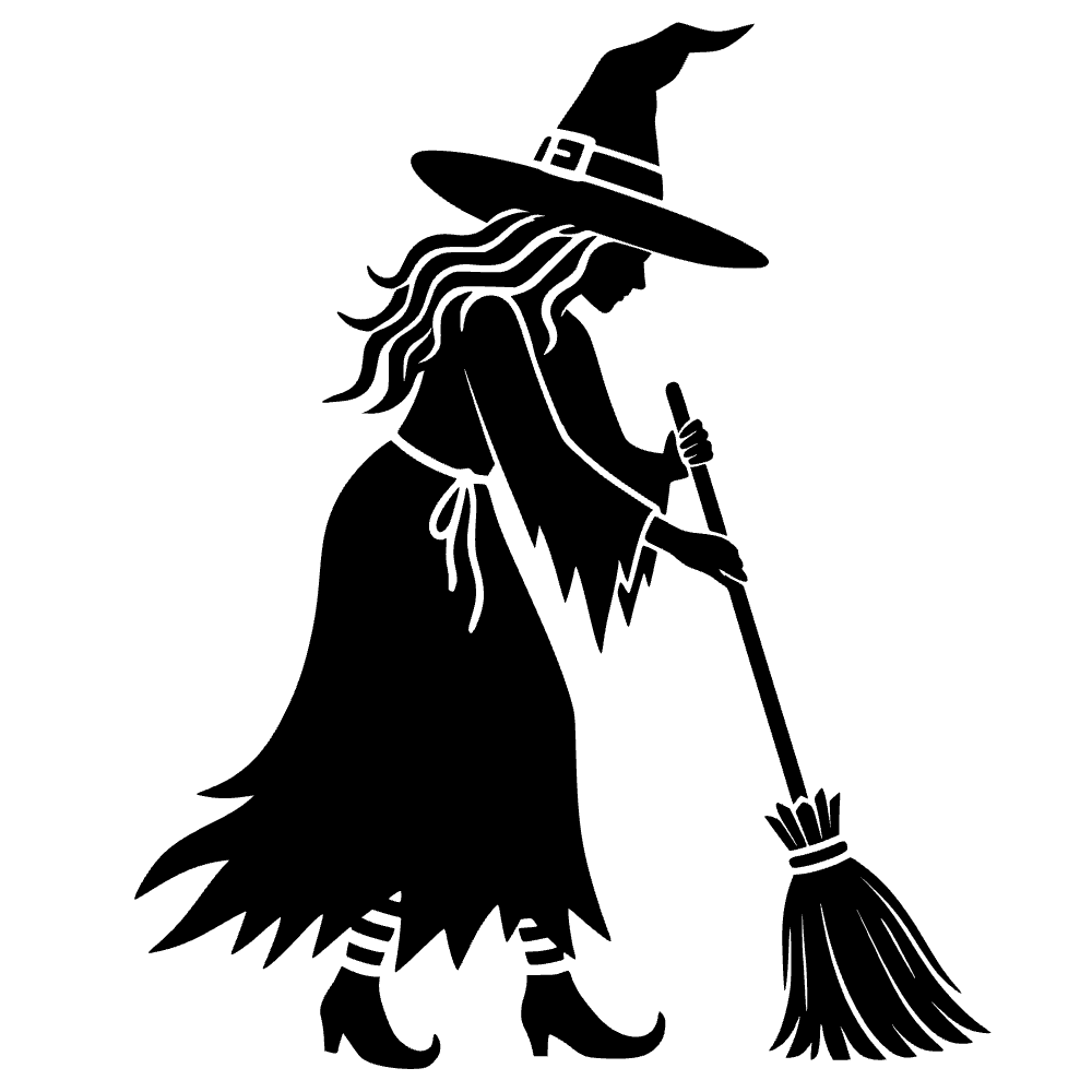 Bruja barriendo el suelo — archivo SVG