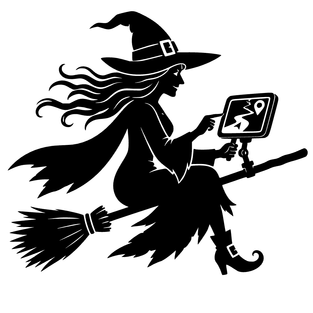 Bruja usando GPS digital — archivo SVG