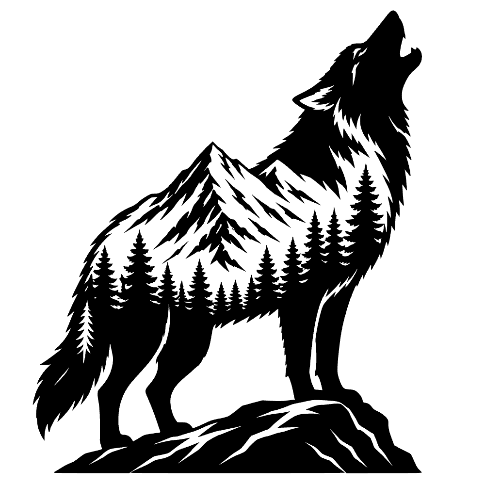 Lobo aullando — archivo SVG