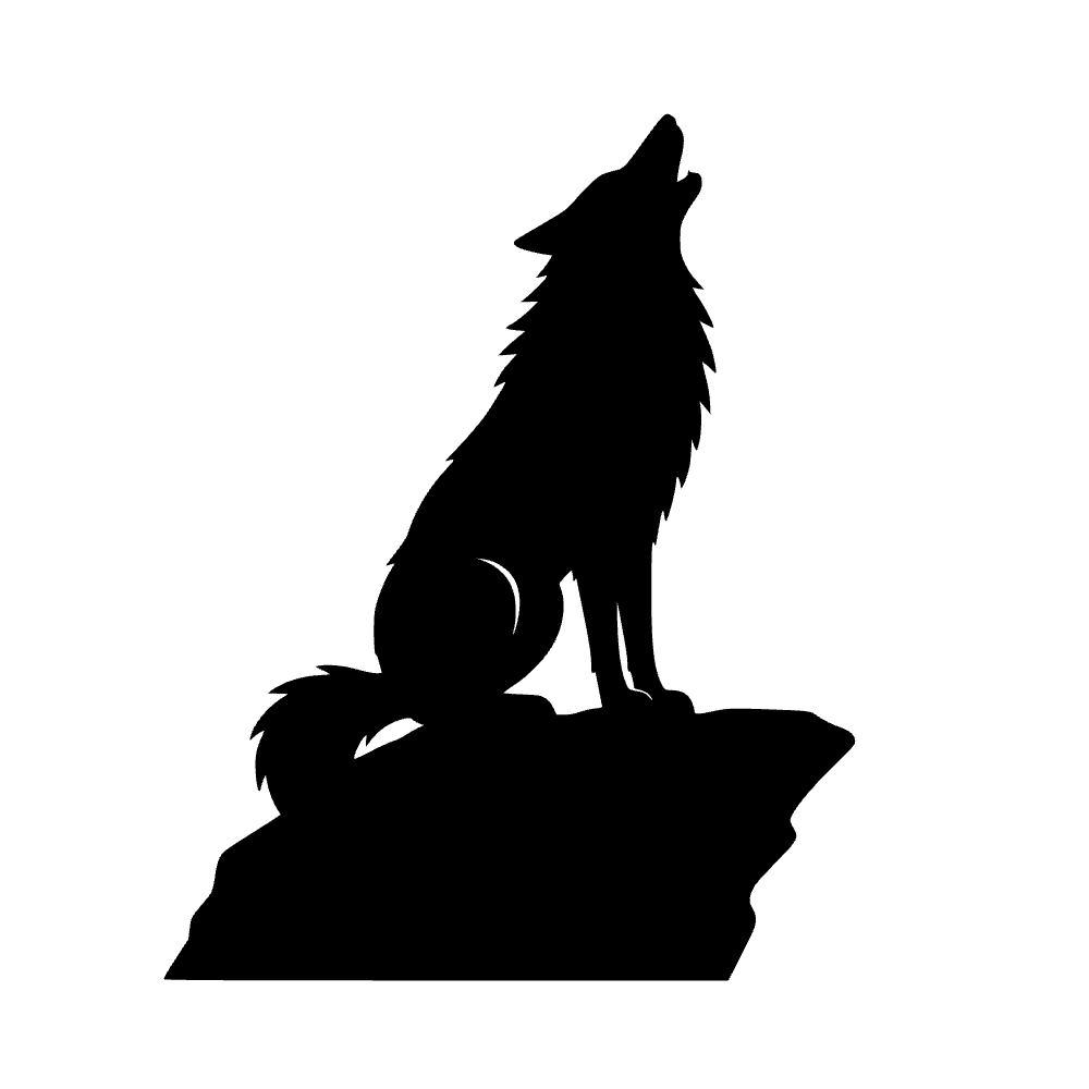 Wolf Howling Silhouette SVG cut file preview