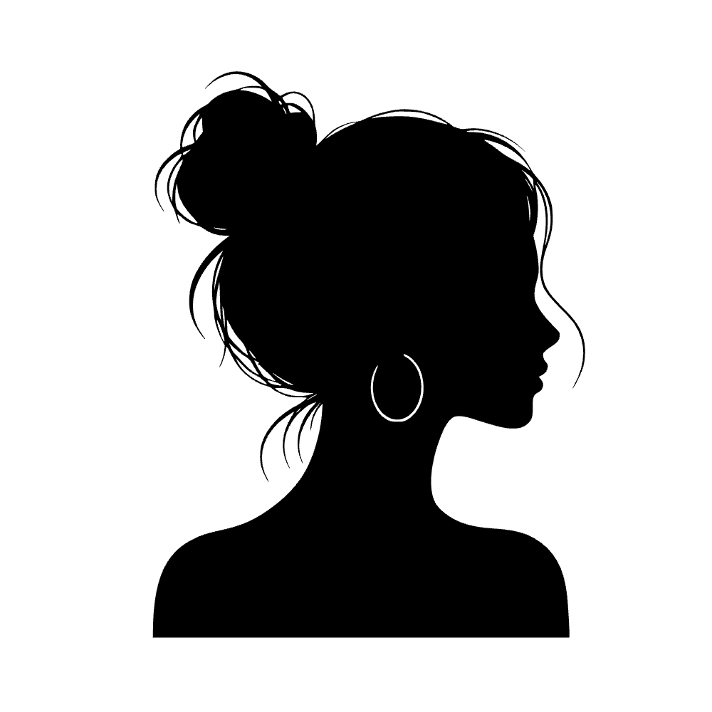 Mujer con moño desordenado — archivo SVG