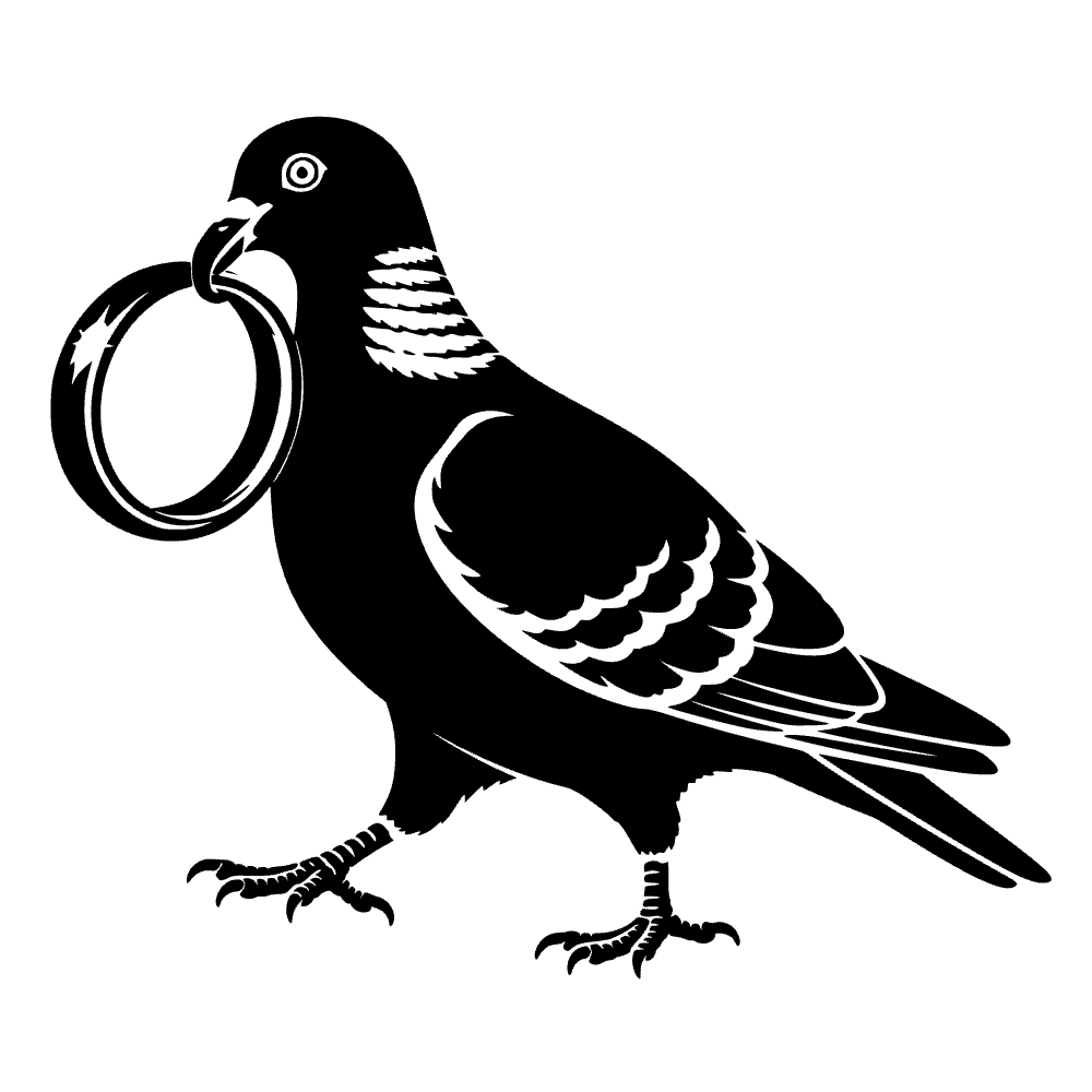Paloma mensajera cargando pesado — archivo SVG