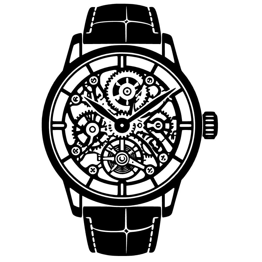 Icono de reloj mecánico — archivo SVG