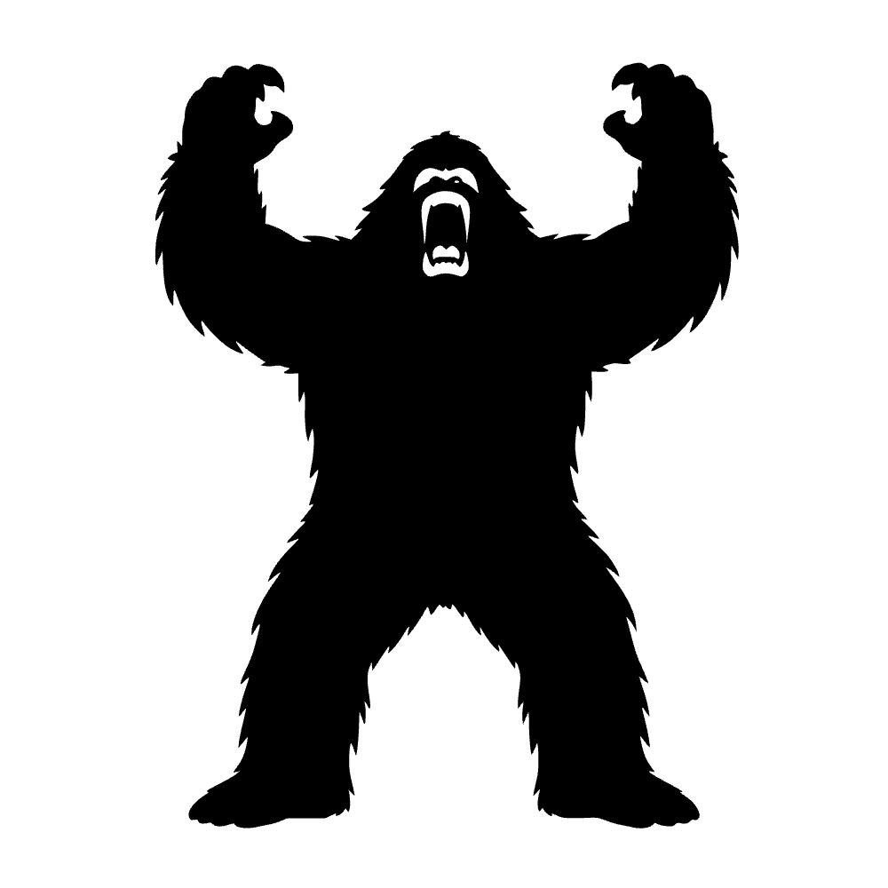 Yeti Roaring Silhouette SVG cut file preview