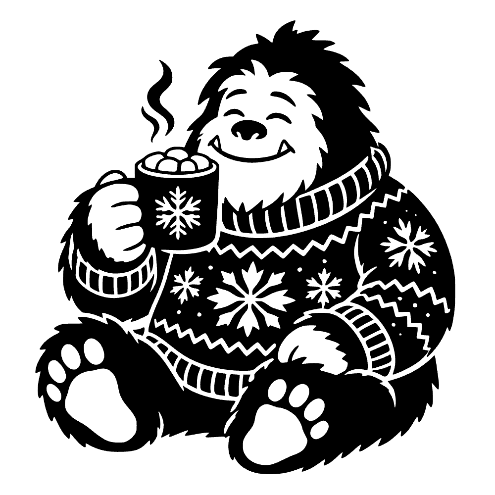 Yeti con suéter acogedor — archivo SVG