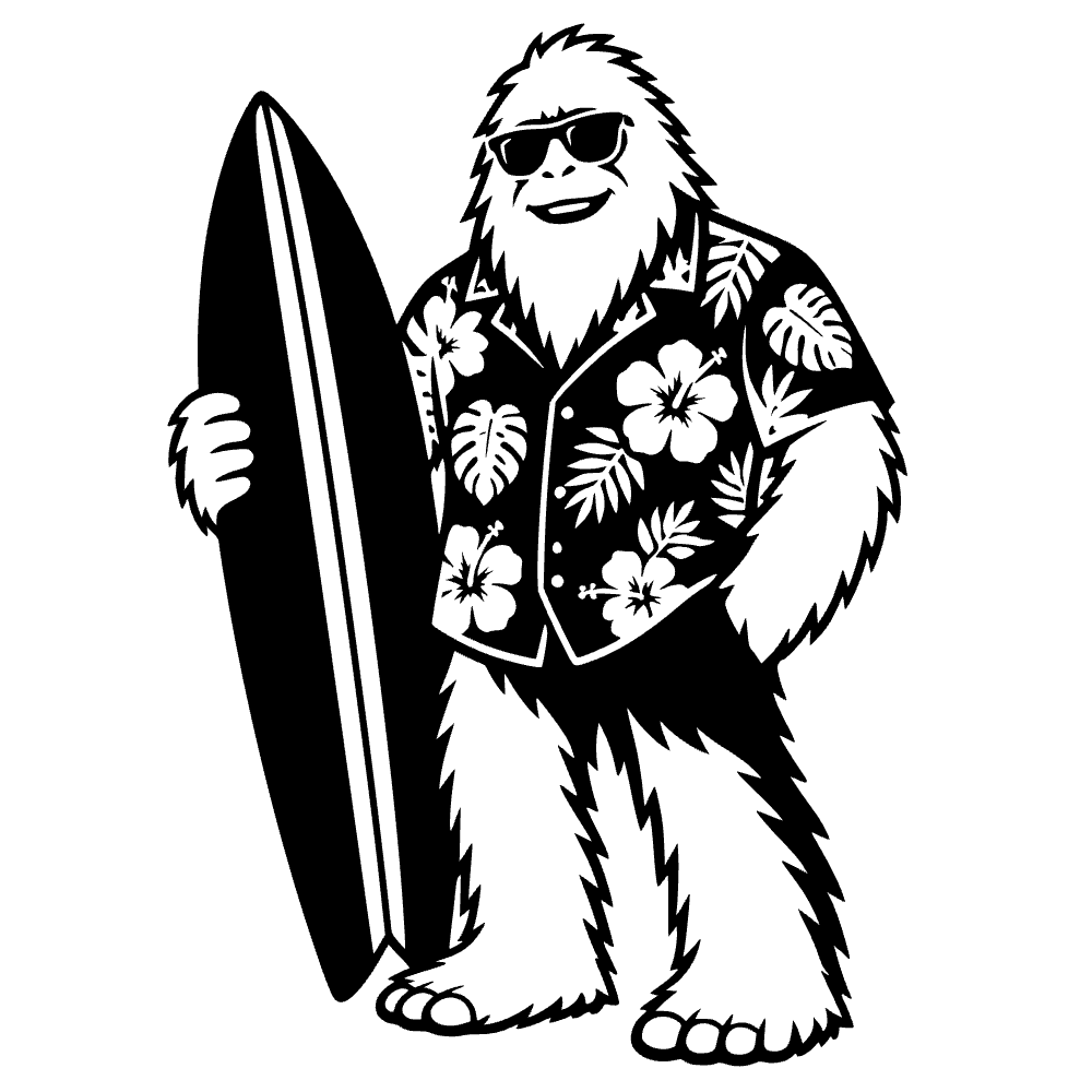 Yeti Wearing Hawaiian Shirt SVG SVG cut file preview