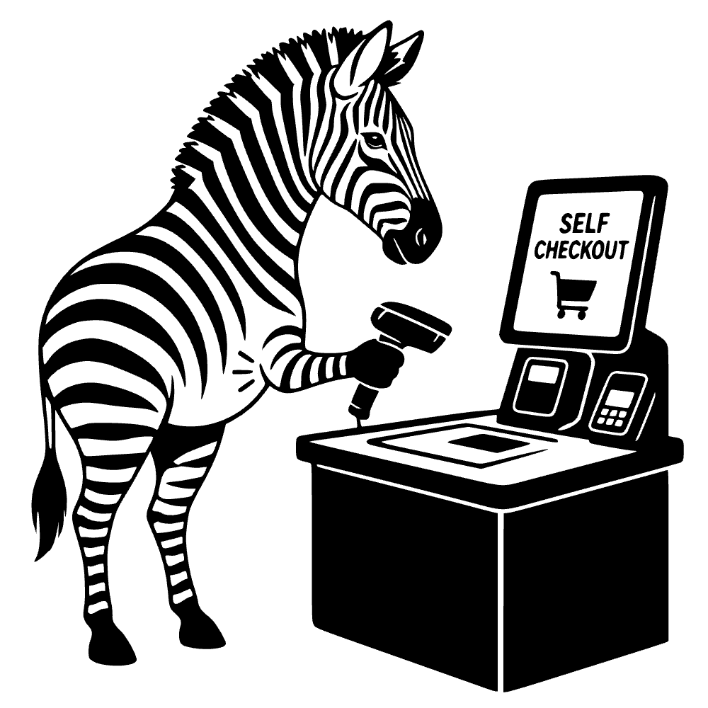 Cebra escaneándose a sí misma — archivo SVG