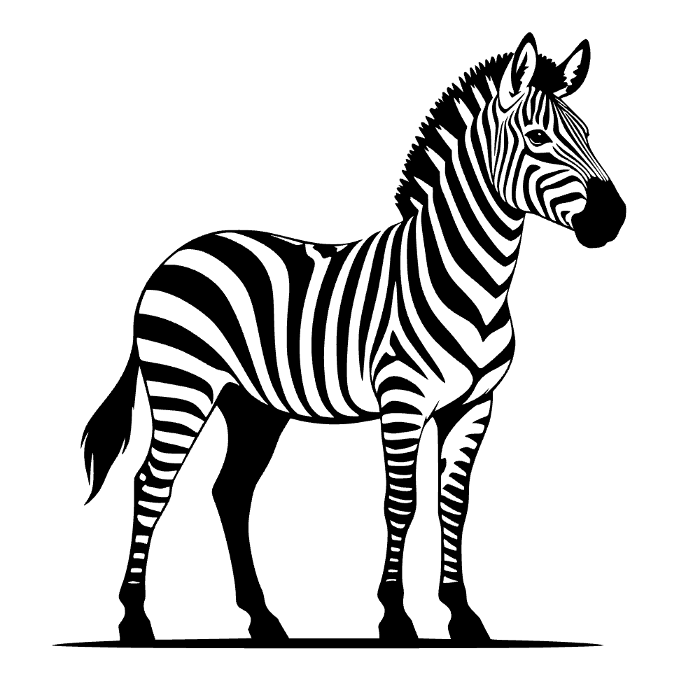 Zebra Standing Alert SVG cut file preview