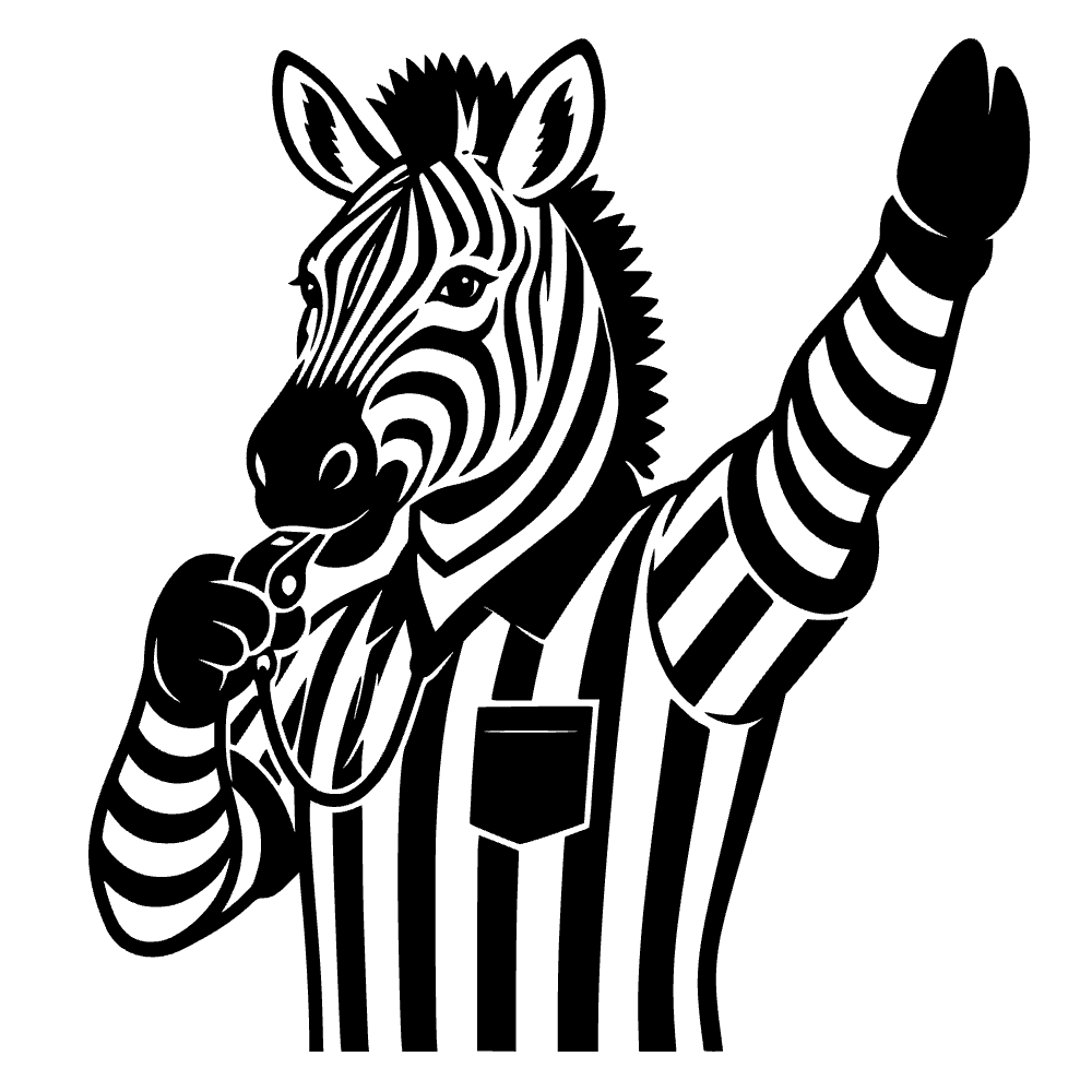 Cebra con camiseta de árbitro — archivo SVG