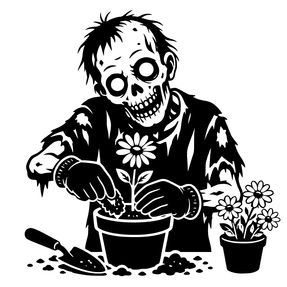 Zombie Wearing Gardening Gloves SVG SVG cut file preview