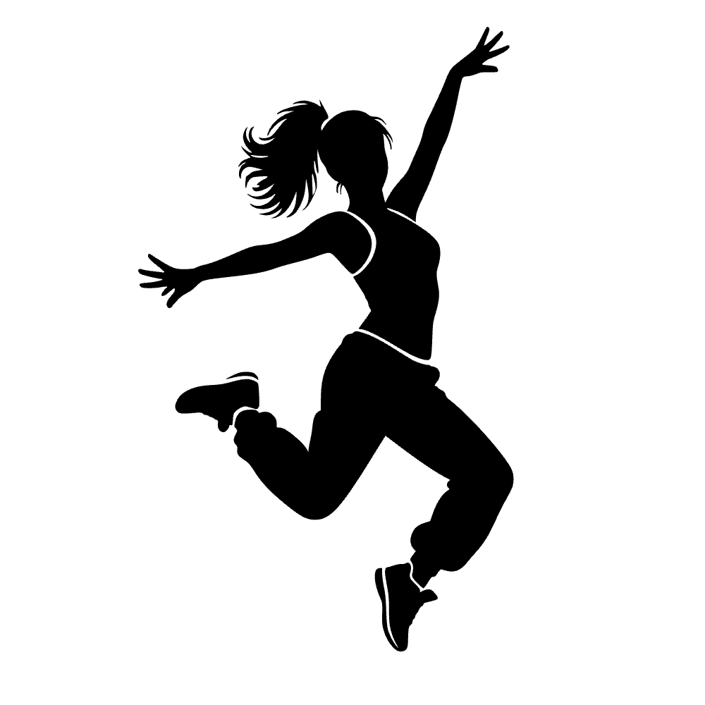 Bailarina de zumba saltando — archivo SVG